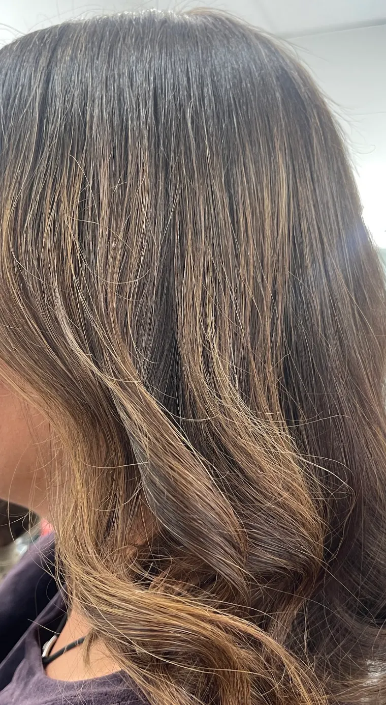 Warm balayage done at the studio